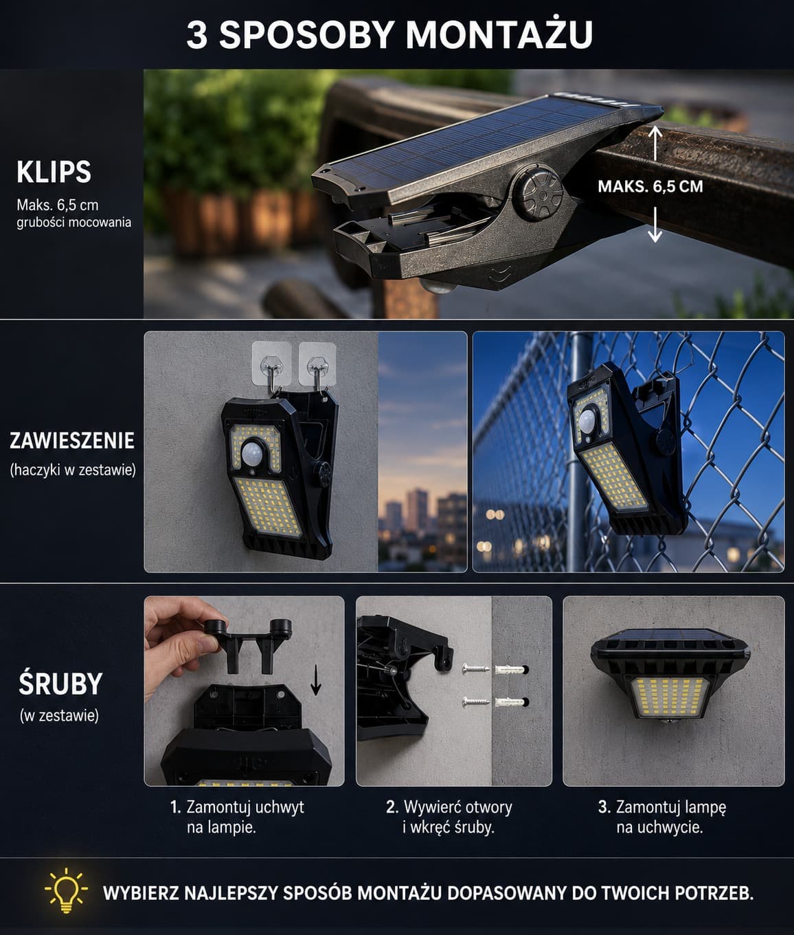 Zestaw lamp SolarLamps w ogrodzie